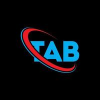 tabblad logo. tabblad brief. tabblad brief logo ontwerp. initialen tabblad logo gekoppeld aan cirkel en hoofdletter monogram logo. tab typografie voor technologie, business en onroerend goed merk. vector