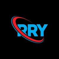 rry-logo. ruk brief. rry brief logo ontwerp. initialen rry logo gekoppeld aan cirkel en hoofdletter monogram logo. rry typografie voor technologie, business en onroerend goed merk. vector