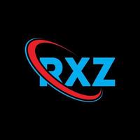 rxz-logo. rxz brief. rxz brief logo ontwerp. initialen rxz-logo gekoppeld aan cirkel en monogram-logo in hoofdletters. rxz typografie voor technologie, zaken en onroerend goed merk. vector