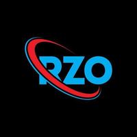 rzo-logo. rzo brief. rzo brief logo ontwerp. initialen rzo-logo gekoppeld aan cirkel en monogram-logo in hoofdletters. rzo typografie voor technologie, zaken en onroerend goed merk. vector
