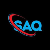 saq-logo. sak brief. saq brief logo ontwerp. initialen saq-logo gekoppeld aan cirkel en monogram-logo in hoofdletters. saq typografie voor technologie, zaken en onroerend goed merk. vector