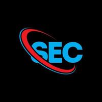 sec-logo. sec brief. sec brief logo ontwerp. initialen sec logo gekoppeld aan cirkel en hoofdletter monogram logo. sec typografie voor technologie, business en onroerend goed merk. vector