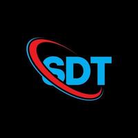 sdt-logo. sd brief. SD brief logo ontwerp. initialen sdt-logo gekoppeld aan cirkel en monogram-logo in hoofdletters. sdt-typografie voor technologie, zaken en onroerend goed merk. vector