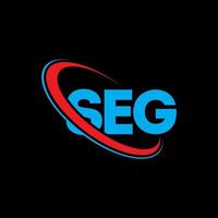 seg-logo. seg brief. seg brief logo ontwerp. initialen seg logo gekoppeld aan cirkel en hoofdletter monogram logo. seg typografie voor technologie, zaken en onroerend goed merk. vector