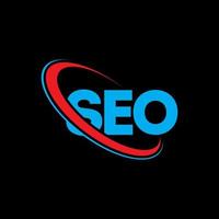 seo-logo. SEO-brief. seo brief logo ontwerp. initialen seo logo gekoppeld aan cirkel en hoofdletter monogram logo. seo typografie voor technologie, zaken en onroerend goed merk. vector