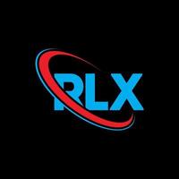 rlx-logo. rlx brief. rlx brief logo ontwerp. initialen rlx-logo gekoppeld aan cirkel en monogram-logo in hoofdletters. rlx typografie voor technologie, zaken en onroerend goed merk. vector