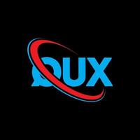 qux-logo. qux brief. qux brief logo ontwerp. initialen qux logo gekoppeld aan cirkel en hoofdletter monogram logo. qux typografie voor technologie, zaken en onroerend goed merk. vector