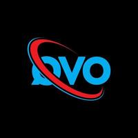 qvo-logo. qvo brief. qvo brief logo ontwerp. initialen qvo-logo gekoppeld aan cirkel en monogram-logo in hoofdletters. qvo typografie voor technologie, zaken en onroerend goed merk. vector