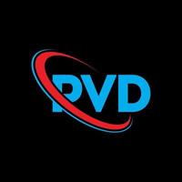pvd-logo. pvd brief. pvd brief logo ontwerp. initialen pvd logo gekoppeld aan cirkel en monogram logo in hoofdletters. pvd typografie voor technologie, business en onroerend goed merk. vector