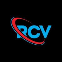 rcv-logo. rv brief. rcv brief logo ontwerp. initialen rcv-logo gekoppeld aan cirkel en monogram-logo in hoofdletters. rcv-typografie voor technologie, zaken en onroerend goed merk. vector