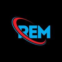 rem-logo. rem brief. rem brief logo ontwerp. initialen rem logo gekoppeld aan cirkel en hoofdletter monogram logo. rem typografie voor technologie, business en onroerend goed merk. vector