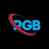 RGB-logo. RGB-brief. RGB-letterlogo-ontwerp. initialen rgb-logo gekoppeld aan cirkel en monogram-logo in hoofdletters. RGB-typografie voor technologie, zaken en onroerend goed merk. vector