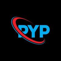 pyp-logo. pip brief. pyp brief logo ontwerp. initialen pyp-logo gekoppeld aan cirkel en monogram-logo in hoofdletters. pyp typografie voor technologie, zaken en onroerend goed merk. vector