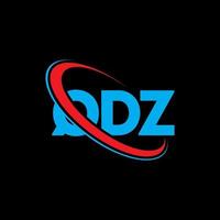 qdz-logo. qdz brief. qdz brief logo ontwerp. initialen qdz-logo gekoppeld aan cirkel en monogram-logo in hoofdletters. qdz typografie voor technologie, zaken en onroerend goed merk. vector