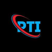 pti-logo. pti brief. pti brief logo ontwerp. initialen pti logo gekoppeld aan cirkel en hoofdletter monogram logo. pti typografie voor technologie, zaken en onroerend goed merk. vector