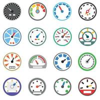 snelheidsmeter iconen set, eenvoudige stijl vector