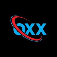 oxx-logo. ox brief. oxx brief logo ontwerp. initialen oxx logo gekoppeld aan cirkel en hoofdletter monogram logo. oxx typografie voor technologie, business en onroerend goed merk. vector
