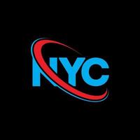 nyc-logo. nc brief. nyc brief logo ontwerp. initialen nyc logo gekoppeld aan cirkel en hoofdletter monogram logo. nyc typografie voor technologie, zaken en onroerend goed merk. vector