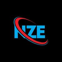 nze-logo. nze brief. nze brief logo ontwerp. initialen nze-logo gekoppeld aan cirkel en monogram-logo in hoofdletters. nze typografie voor technologie, zaken en onroerend goed merk. vector