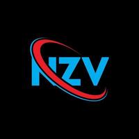 nzv-logo. nv brief. nzv brief logo ontwerp. initialen nzv logo gekoppeld aan cirkel en monogram logo in hoofdletters. nzv typografie voor technologie, zaken en onroerend goed merk. vector