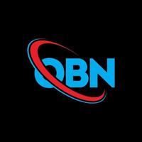 obn-logo. ob brief. obn brief logo ontwerp. initialen obn logo gekoppeld aan cirkel en hoofdletter monogram logo. obn typografie voor technologie, business en onroerend goed merk. vector