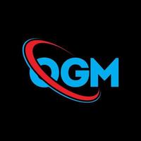 ogm-logo. og brief. ogm brief logo ontwerp. initialen ogm logo gekoppeld aan cirkel en hoofdletter monogram logo. ogm typografie voor technologie, zaken en onroerend goed merk. vector