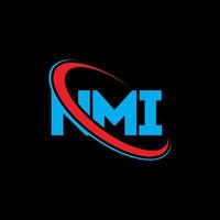 nmi-logo. nmi brief. NMI brief logo ontwerp. initialen nmi-logo gekoppeld aan cirkel en monogram-logo in hoofdletters. nmi typografie voor technologie, zaken en onroerend goed merk. vector