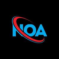 noa-logo. geen brief. noa brief logo ontwerp. initialen noa logo gekoppeld aan cirkel en hoofdletter monogram logo. noa typografie voor technologie, business en onroerend goed merk. vector