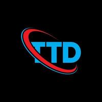 ttd-logo. ttd brief. ttd brief logo ontwerp. initialen ttd-logo gekoppeld aan cirkel en monogram-logo in hoofdletters. ttd typografie voor technologie, zaken en onroerend goed merk. vector