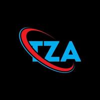 tza-logo. tza brief. tza brief logo ontwerp. initialen tza-logo gekoppeld aan cirkel en monogram-logo in hoofdletters. tza typografie voor technologie, business en onroerend goed merk. vector