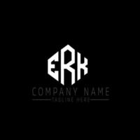 erk letter logo-ontwerp met veelhoekvorm. erk veelhoek en kubusvorm logo-ontwerp. erk zeshoek vector logo sjabloon witte en zwarte kleuren. erk monogram, bedrijfs- en onroerend goed logo.