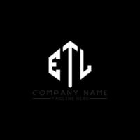 etl letter logo-ontwerp met veelhoekvorm. etl veelhoek en kubusvorm logo-ontwerp. etl zeshoek vector logo sjabloon witte en zwarte kleuren. etl-monogram, bedrijfs- en onroerendgoedlogo.