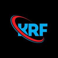 krf-logo. krf brief. krf brief logo ontwerp. initialen krf-logo gekoppeld aan cirkel en monogram-logo in hoofdletters. krf typografie voor technologie, zaken en onroerend goed merk. vector