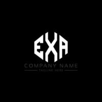 exa letter logo-ontwerp met veelhoekvorm. exa logo-ontwerp met veelhoek en kubusvorm. exa zeshoek vector logo sjabloon witte en zwarte kleuren. exa-monogram, bedrijfs- en onroerendgoedlogo.