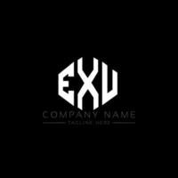 exu letter logo-ontwerp met veelhoekvorm. exu veelhoek en kubusvorm logo-ontwerp. exu zeshoek vector logo sjabloon witte en zwarte kleuren. exu monogram, business en onroerend goed logo.