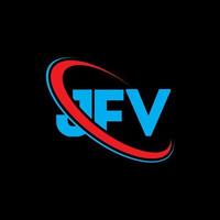 jfv-logo. jfv brief. jfv brief logo ontwerp. initialen jfv-logo gekoppeld aan cirkel en monogram-logo in hoofdletters. jfv typografie voor technologie, zaken en onroerend goed merk. vector