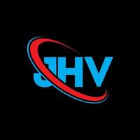 jhv-logo. jhv brief. jhv brief logo ontwerp. initialen jhv-logo gekoppeld aan cirkel en monogram-logo in hoofdletters. jhv typografie voor technologie, zaken en onroerend goed merk. vector