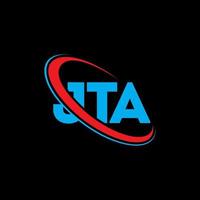 jta-logo. jta brief. jta brief logo ontwerp. initialen jta logo gekoppeld aan cirkel en hoofdletter monogram logo. jta typografie voor technologie, business en onroerend goed merk. vector