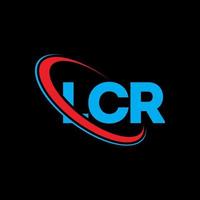 lcr-logo. lcr brief. lcr brief logo ontwerp. initialen lcr-logo gekoppeld aan cirkel en monogram-logo in hoofdletters. lcr-typografie voor technologie, zaken en onroerend goed merk. vector