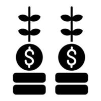 investeringsglyph-pictogram vector