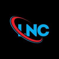 lnc-logo. lnc brief. lnc brief logo ontwerp. initialen lnc logo gekoppeld aan cirkel en hoofdletter monogram logo. lnc typografie voor technologie, zaken en onroerend goed merk. vector