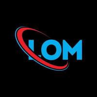 lom-logo. lom brief. lom brief logo ontwerp. initialen lom logo gekoppeld aan cirkel en hoofdletter monogram logo. lom typografie voor technologie, business en onroerend goed merk. vector