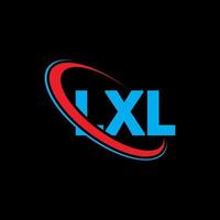 lxl-logo. lxl brief. lxl brief logo ontwerp. initialen lxl-logo gekoppeld aan cirkel en monogram-logo in hoofdletters. lxl-typografie voor technologie, zaken en onroerend goed merk. vector