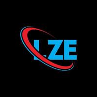 lze-logo. lze brief. lze brief logo ontwerp. initialen lze logo gekoppeld aan cirkel en hoofdletter monogram logo. lze typografie voor technologie, zaken en onroerend goed merk. vector