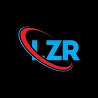 lzr-logo. lzr brief. lzr brief logo ontwerp. initialen lzr-logo gekoppeld aan cirkel en monogram-logo in hoofdletters. lzr-typografie voor technologie, zaken en onroerend goed merk. vector