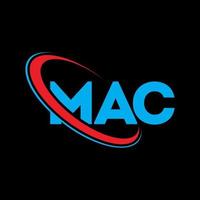 mac-logo. mac brief. mac brief logo ontwerp. initialen mac-logo gekoppeld aan cirkel en monogram-logo in hoofdletters. mac typografie voor technologie, business en onroerend goed merk. vector