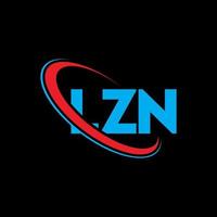 lzn-logo. lzn brief. lzn brief logo ontwerp. initialen lzn-logo gekoppeld aan cirkel en monogram-logo in hoofdletters. lzn typografie voor technologie, zaken en onroerend goed merk. vector