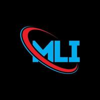 mli-logo. ml brief. mli brief logo ontwerp. initialen mli-logo gekoppeld aan cirkel en monogram-logo in hoofdletters. mli-typografie voor technologie, zaken en onroerend goed merk. vector