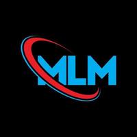 mlm-logo. mlm brief. mlm brief logo ontwerp. initialen mlm logo gekoppeld aan cirkel en hoofdletter monogram logo. mlm typografie voor technologie, zaken en onroerend goed merk. vector