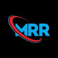 mr logo. meneer brief. mrr brief logo ontwerp. initialen mrr-logo gekoppeld aan cirkel en monogram-logo in hoofdletters. mrr typografie voor technologie, business en onroerend goed merk. vector